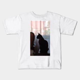 silueta de gato negro Kids T-Shirt